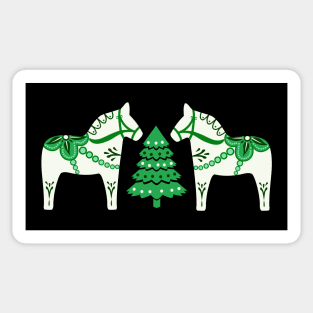 Christmas Dala Horse in green Sticker